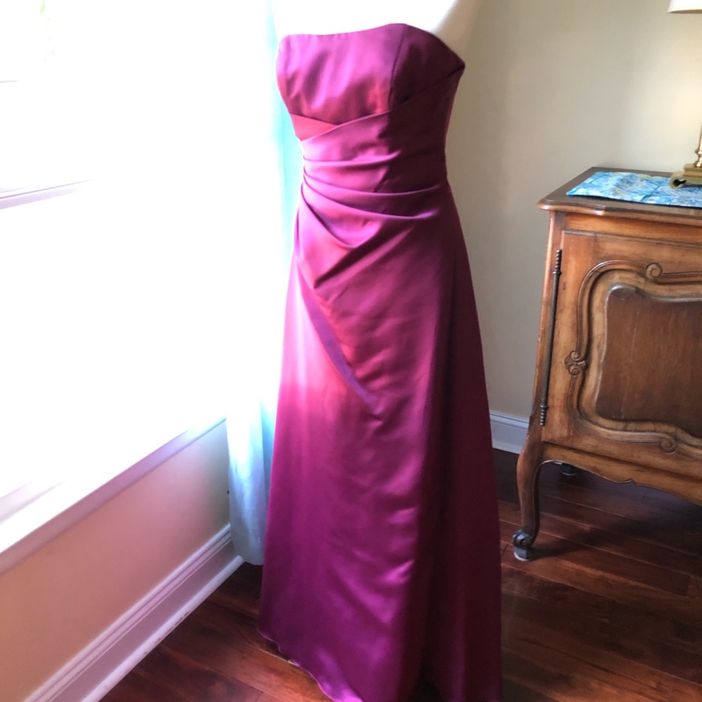 Beautiful wine berry bridesmaid dress.